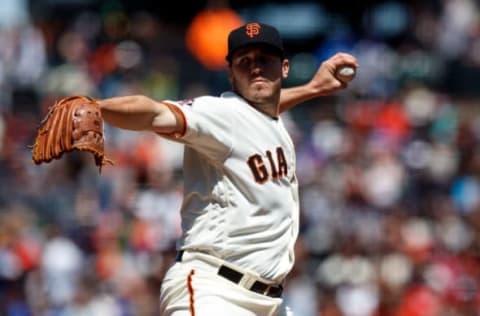 SAN FRANCISCO, CA – APRIL 29: Ty Blach #50 of the San Francisco Giants pitches against the Los Angeles Dodgers during the first inning at AT&T Park on April 29, 2018 in San Francisco, California. (Photo by Jason O. Watson/Getty Images)