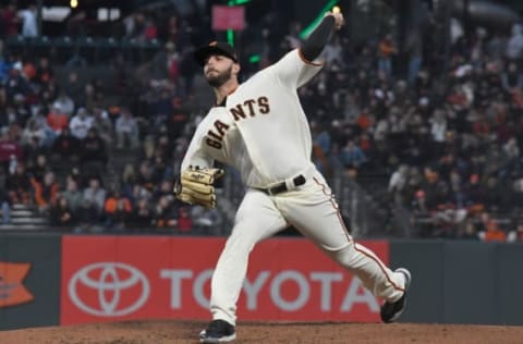 SAN FRANCISCO, CA – MAY 01: Andrew Suarez #59 of the San Francisco Giants pitches against the San Diego Padres in the top of the third inning at AT&T Park on May 1, 2018 in San Francisco, California. (Photo by Thearon W. Henderson/Getty Images)