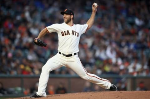 SAN FRANCISCO, CA – JUNE 27: Madison Bumgarner #40 of the San Francisco Giants pitches against the Colorado Rockies in the fourth inning at AT&T Park on June 27, 2018 in San Francisco, California. (Photo by Ezra Shaw/Getty Images)