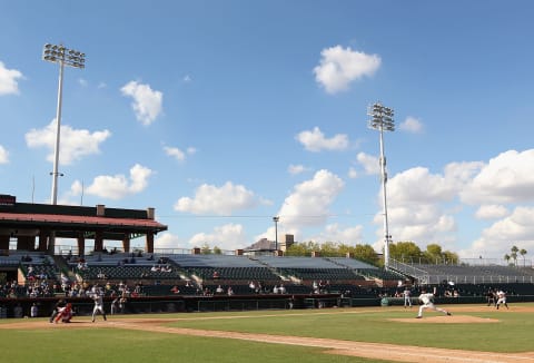 SF Giants prospect Jake Wong appears set for surgery. (Photo by Christian Petersen/Getty Images)