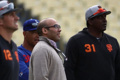 Giants team president Farhan Zaidi. (Photo by Victor Decolongon/Getty Images)