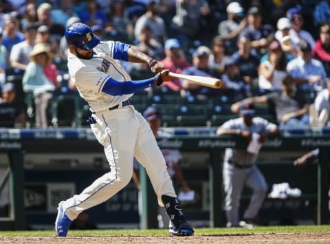 Giants target Domingo Santana. (Photo by Lindsey Wasson/Getty Images) – Giants