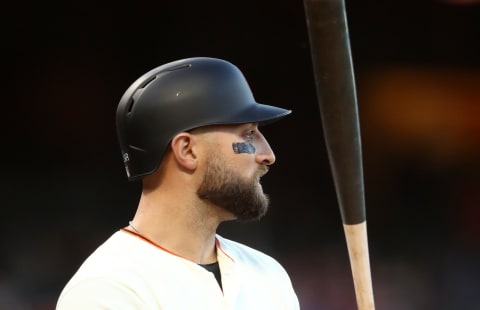 SAN FRANCISCO, CALIFORNIA – AUGUST 26: Kevin Pillar #1 of the San Francisco Giants bats against the Arizona Diamondbacks at Oracle Park on August 26, 2019 in San Francisco, California. (Photo by Ezra Shaw/Getty Images)