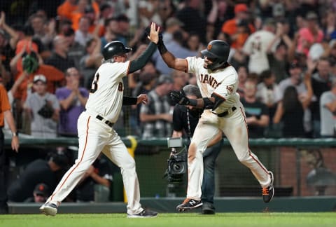 SF Giants outfielder Jaylin Davis. (Photo by Thearon W. Henderson/Getty Images)