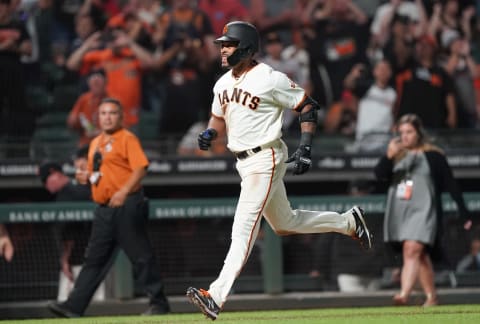 SF Giants post-prospects prospect Jaylin Davis. (Photo by Thearon W. Henderson/Getty Images)