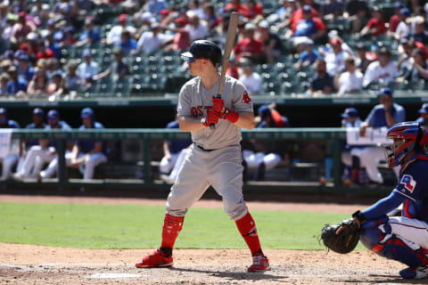 ARLINGTON, TEXAS – SEPTEMBER 26: Brock Holt #12 of the Boston Red Sox at Globe Life Park in Arlington on September 26, 2019 in Arlington, Texas. (Photo by Ronald Martinez/Getty Images)