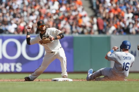 Giants shortstop Brandon Crawford. (Photo by Lachlan Cunningham/Getty Images)