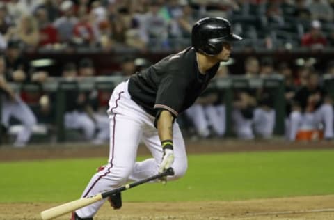 PHOENIX, AZ – JUNE 21: Geraldo Para #8 of the Arizona Diamondbacks hits a single during the ninth inning of a MLB game against the San Francisco Giants at Chase Field on June 21, 2014 in Phoenix, Arizona. (Photo by Ralph Freso/Getty Images)