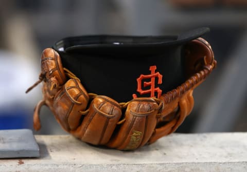 SF Giants hat. (Photo by Victor Decolongon/Getty Images)