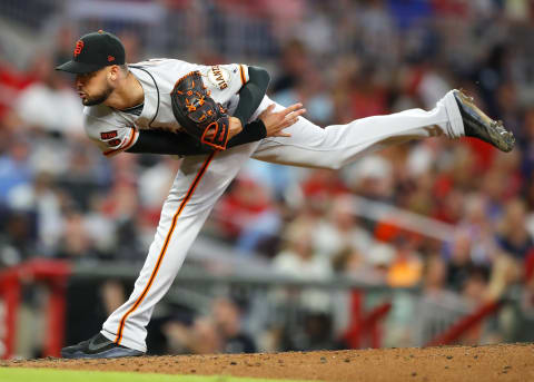 Tyler Beede of the SF Giants. (Photo by Todd Kirkland/Getty Images)