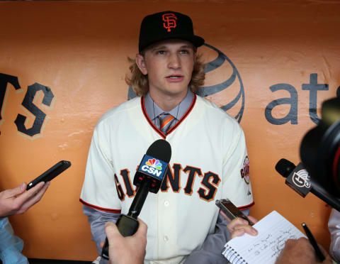 Phil Bickford, the SF Giants first round pick (18th overall) from 2015 First-Year Player Draft. (Photo by Brad Mangin/MLB Photos via Getty Images)