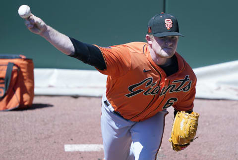 SF Giants starting pitcher Logan Webb may have struggled in 2020, but he looks like a different pitcher this spring. (Photo by Thearon W. Henderson/Getty Images)