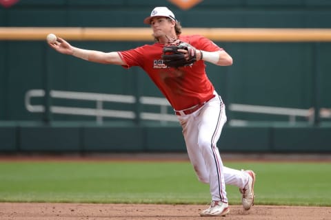 SF Giants shortstop Tyler Fitzgerald (2) prospect during his time at the University of Louisville. (Steven Branscombe-USA TODAY Sports)