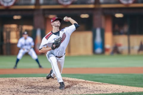 SF Giants Sam Selman with the Sacramento River Cats during the 2019 Triple-A All-Star game, the highest level of minor league affiliate ball.