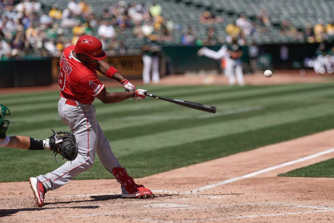 Los Angeles Angels left fielder Justin Upton might still be a productive player but has a contract that the SF Giants could help the Angels move. (Stan Szeto-USA TODAY Sports)