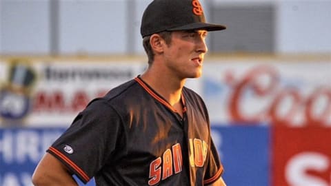 SF Giants infielder prospect Shane Matheny during his time with the San Jose Giants.