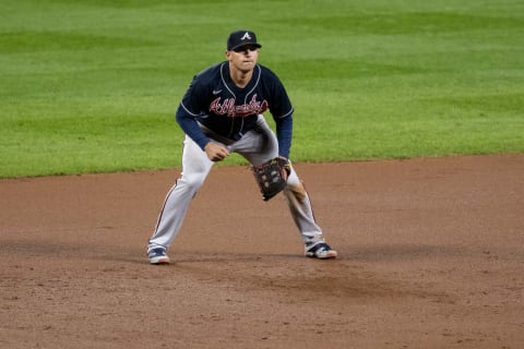 Atlanta third baseman Adam Duvall (23) plays the field during the eighth inning against the Baltimore Orioles at Oriole Park at Camden Yards. (Tommy Gilligan-USA TODAY Sports)