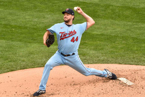 Minnesota Twins pitcher Rich Hill (44) was predicted to sign with the SF Giants by one outlet. (Jeffrey Becker-USA TODAY Sports)