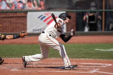 SF Giants outfielder Mike Yastrzemski was right in the thick of the MVP discussions early in 2020. But, where did he end up? (Kyle Terada-USA TODAY Sports)