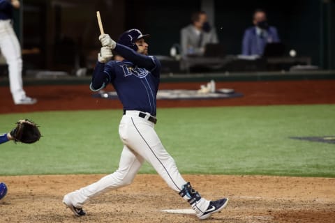 Tampa Bay Rays center fielder Kevin Kiermaier (39) could be packaged with Blake Snell in a trade to the SF Giants. (Tim Heitman-USA TODAY Sports)