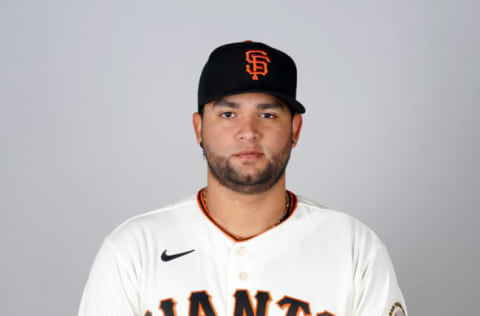 SF Giants right-handed pitcher Daniel Alvarez #68 poses during media day at Scottsdale Stadium. (MLB photos via USA TODAY Sports)