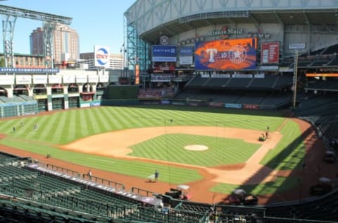 May 4, 2017; Houston, TX, USA; A general view of Minute Maid Park prior to the game between the Houston Astros and the Texas Rangers. Mandatory Credit: Erik Williams-USA TODAY Sports