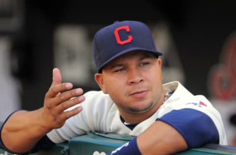 CLEVELAND – JULY 17: Jhonny Peralta #2 of the Cleveland Indians looks on against the Detroit Tigers during the second game of a doubleheader at Progressive Field on July 17, 2010 in Cleveland, Ohio. The Indians defeated the Tigers 2-1 in 11 innings. (Photo by Mark Cunningham/MLB Photos via Getty Images)