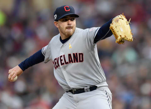 Aaron Civale #67 of the Cleveland Indians (Photo by Hannah Foslien/Getty Images)