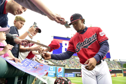 Francisco Lindor #12 of the Cleveland Indians (Photo by Jason Miller/Getty Images)