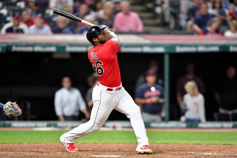 Yasiel Puig #66 of the Cleveland Indians (Photo by Jason Miller/Getty Images)