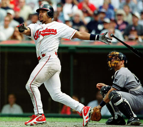 Cleveland Indians rightfielder Manny Ramirez (Photo by DAVID MAXWELL / AFP) (Photo by DAVID MAXWELL/AFP via Getty Images)