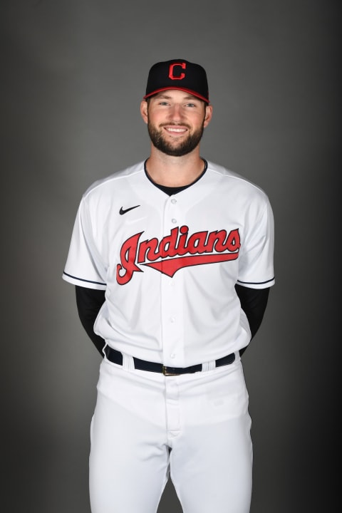 Sam Hentges #72 of the Cleveland Indians (Photo by Norm Hall/Getty Images)