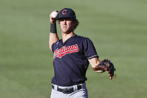 Nolan Jones #95 of the Cleveland Indians (Photo by Ron Schwane/Getty Images)