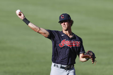 Nolan Jones #95 of the Cleveland Indians (Photo by Ron Schwane/Getty Images)