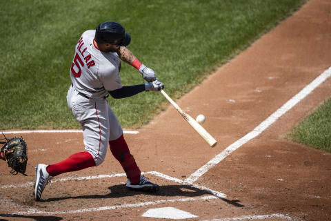 Kevin Pillar #5 of the Boston Red Sox (Photo by Scott Taetsch/Getty Images)