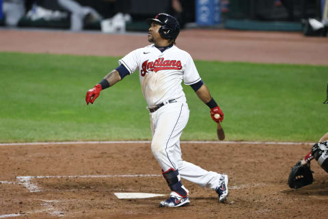 Jose Ramirez #11 of the Cleveland Indians (Photo by Ron Schwane/Getty Images)