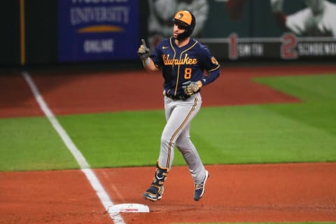 Ryan Braun #8 of the Milwaukee Brewers (Photo by Dilip Vishwanat/Getty Images)