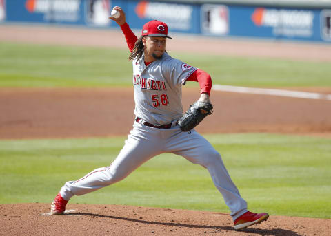 Luis Castillo #58 of the Cincinnati Reds (Photo by Todd Kirkland/Getty Images)