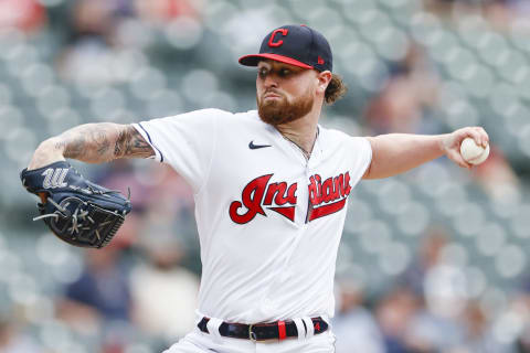 Starting pitcher Logan Allen #54 of the Cleveland Indians (Photo by Ron Schwane/Getty Images)