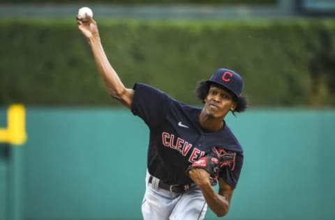 Triston McKenzie #24 of the Cleveland Indians (Photo by Nic Antaya/Getty Images)