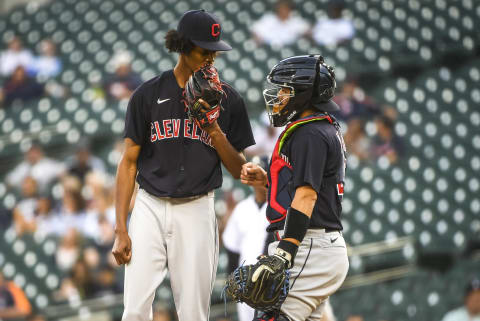 Triston McKenzie #24 of the Cleveland Indians (Photo by Nic Antaya/Getty Images)