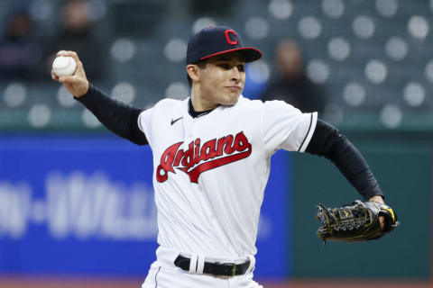 Starting pitcher Eli Morgan #49 of the Cleveland Indians (Photo by Ron Schwane/Getty Images)