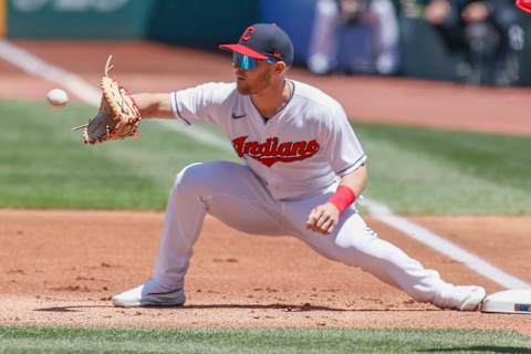 Jake Bauers #10 of the Cleveland Indians (Photo by Ron Schwane/Getty Images)