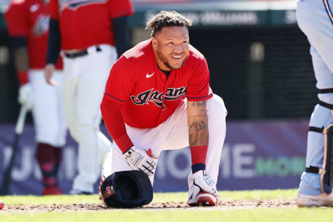 Harold Ramirez #40 of the Cleveland Indians (Photo by Ron Schwane/Getty Images)