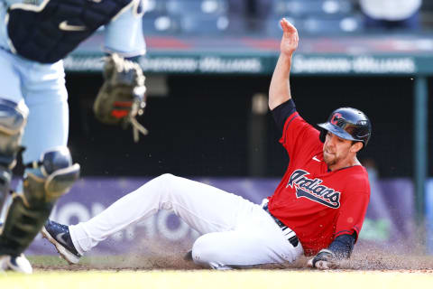 Bradley Zimmer #4 of the Cleveland Indians (Photo by Ron Schwane/Getty Images)