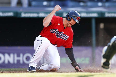 Bradley Zimmer #4 of the Cleveland Indians (Photo by Ron Schwane/Getty Images)