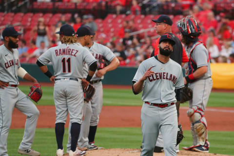 Jean Carlos Mejia #36 of the Cleveland Indians (Photo by Dilip Vishwanat/Getty Images)