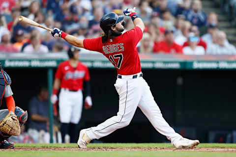 Austin Hedges #17 of the Cleveland Indians (Photo by Ron Schwane/Getty Images)