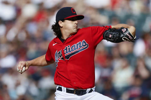 Cal Quantrill #47 of the Cleveland Indians (Photo by Ron Schwane/Getty Images)