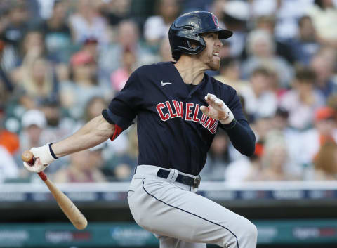 Bradley Zimmer #4 of the Cleveland Indians (Photo by Duane Burleson/Getty Images)